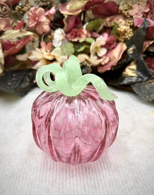 Serenade Glass Dark Pink/Clear Pumpkin - Small