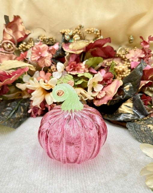 Serenade Glass Dark Pink/Clear Pumpkin - Small