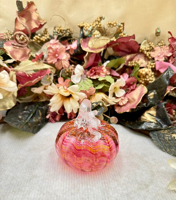 Hoogs and Crawford Dark Pink and Orange Wavy Pumpkin - Small