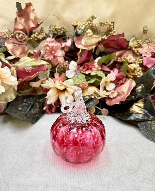Hoogs and Crawford Dark Pink and Clear Spot Pumpkin - Small