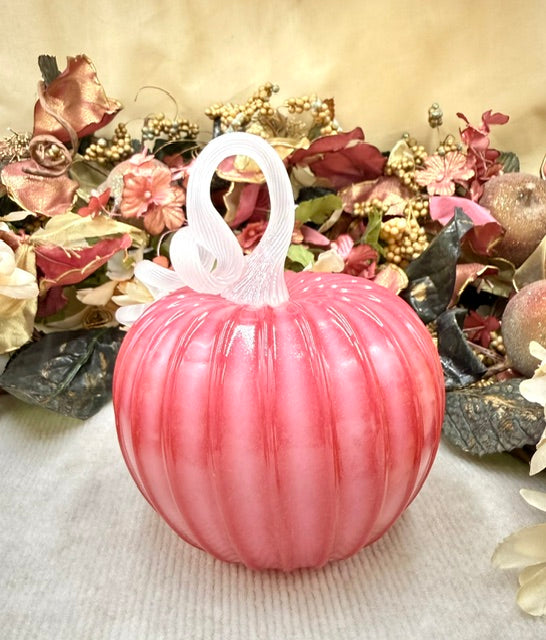 Yukimi Matsumoto Opaque Pink and White Pumpkin - Large
