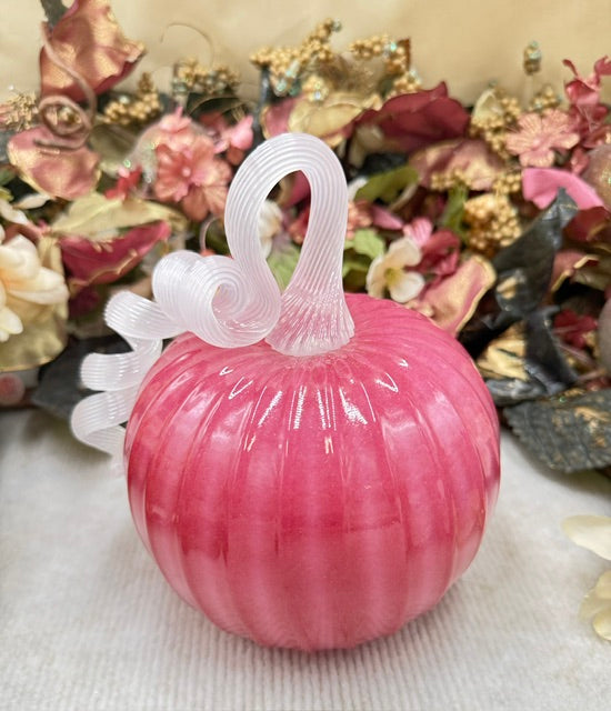Yukimi Opaque Pink and White Pumpkin - Large