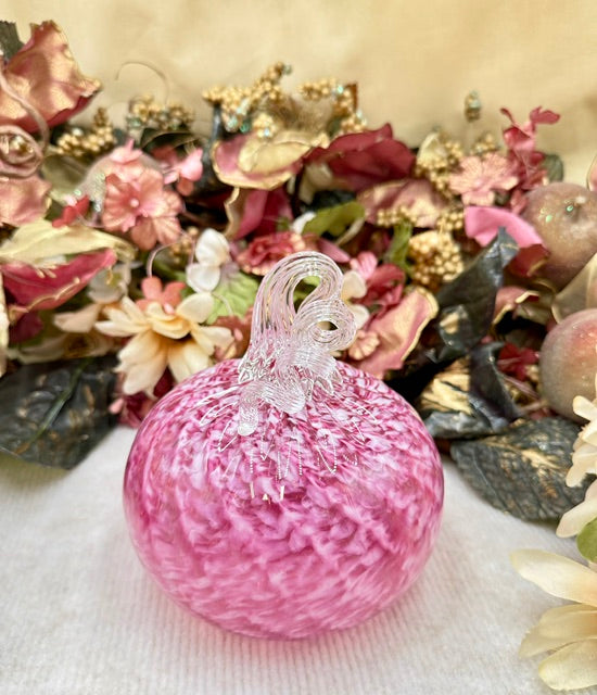 Hoogs and Crawford Dark Pink and White Swirl Pumpkin - Large