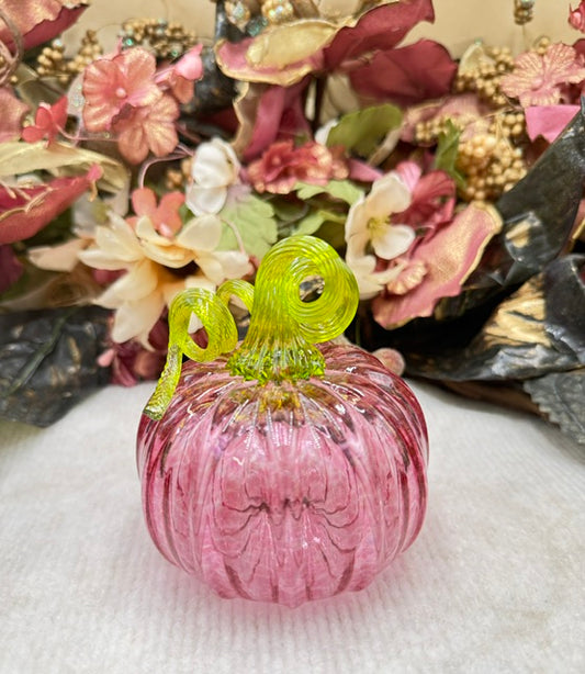Serenade Glass Dark Pink/Clear Pumpkin - Small