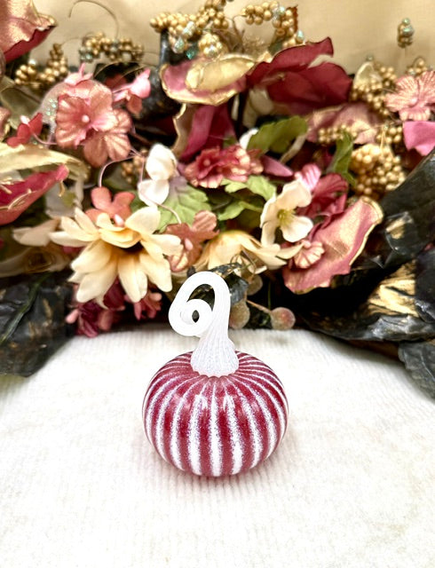Cole Alexander White Candy Stripe Pink Pumpkin - Mini