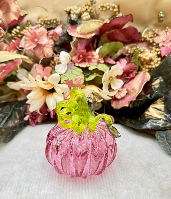 Serenade Glass Dark Pink/Clear Pumpkin - Small