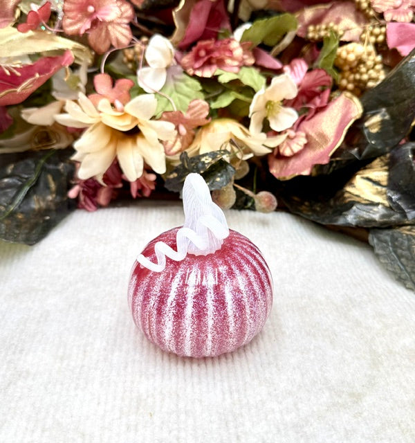 Cole Alexander White Candy Stripe Pink Pumpkin - Mini