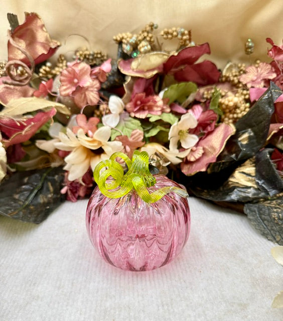 Serenade Glass Dark Pink/Clear Pumpkin - Small