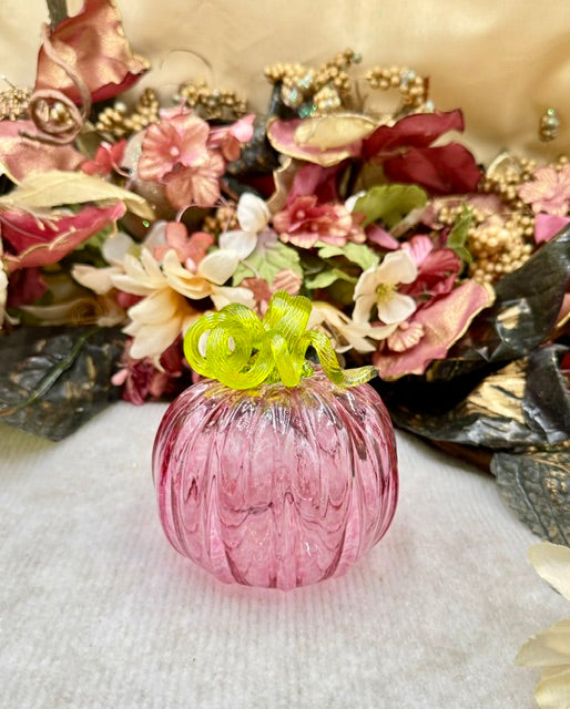 Serenade Glass Dark Pink/Clear Pumpkin - Small