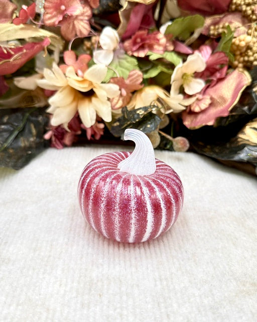 Cole Alexander White Candy Stripe Pink Pumpkin - Mini