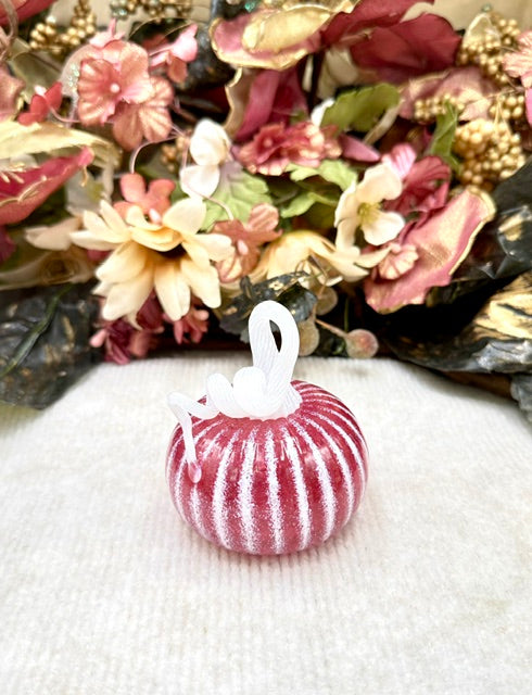 Cole Alexander White Candy Stripe Pink Pumpkin - Mini