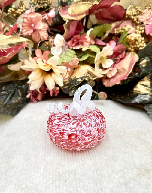 Cole Alexander White and Pink Swirl Pumpkin - Mini