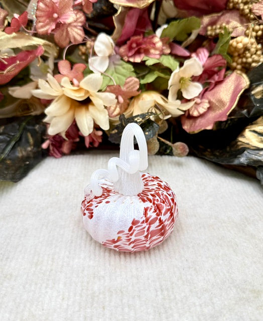 Cole Alexander White and Pink Swirl Pumpkin - Mini