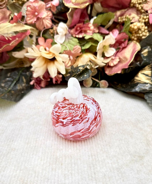 Cole Alexander White and Pink Swirl Pumpkin - Mini