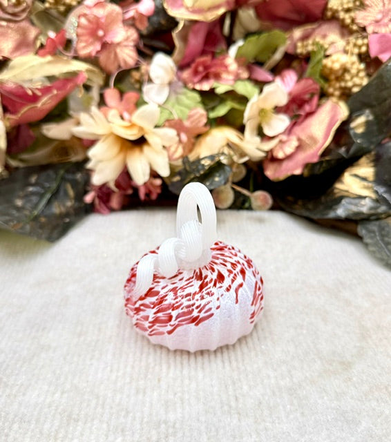 Cole Alexander White and Pink Swirl Pumpkin - Mini
