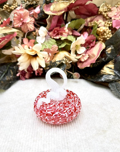 Cole Alexander White and Pink Swirl Pumpkin - Mini