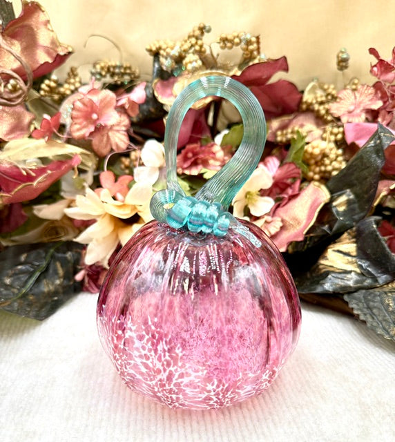 Kim Savoie Dark Pink and White Speckled Pumpkin - Medium