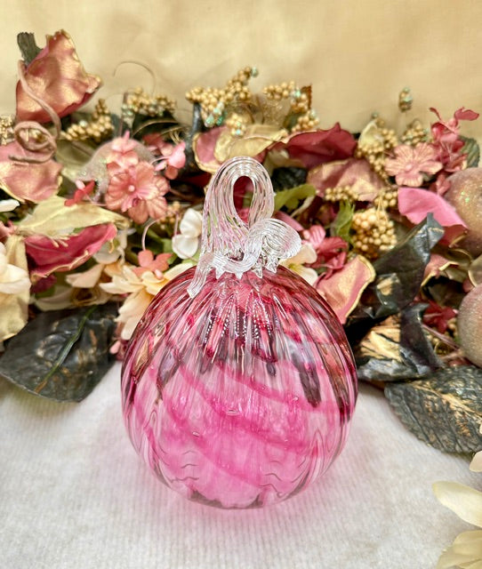 Hoogs and Crawford Dark Pink Swirl Pumpkin - Large