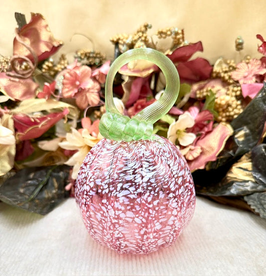Kim Savoie Rose Pink and White Speckled Pumpkin - Medium