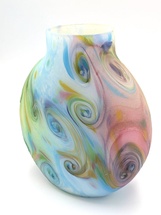 Handblown Glass Pastel Starry Vase by Belleau