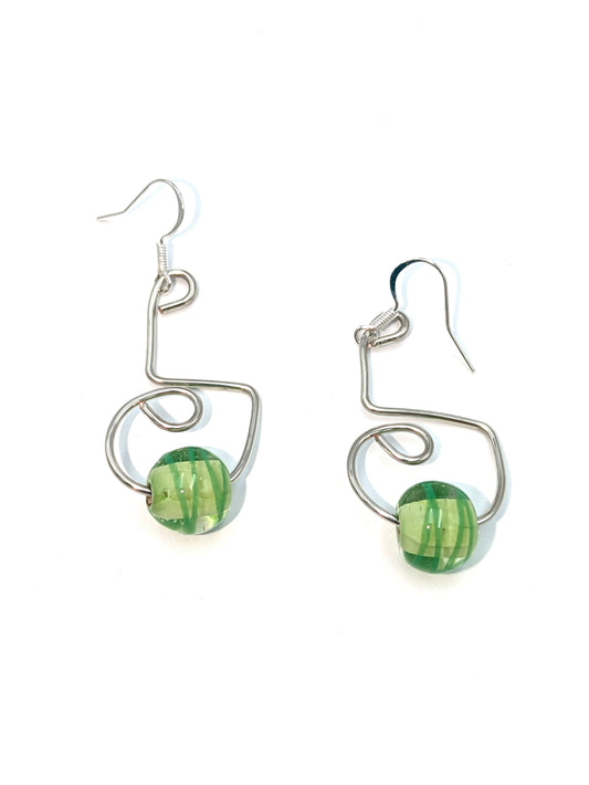 Green Statement Earrings