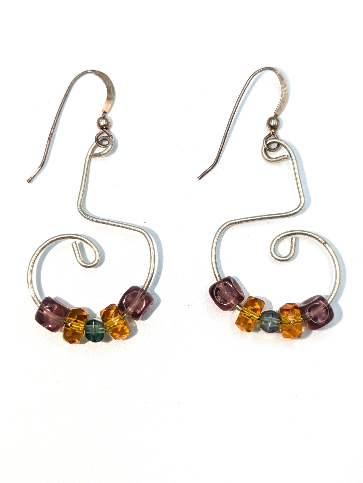 Amber Czech Glass Earrings