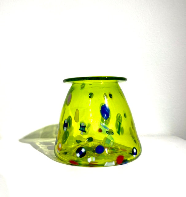 Fritz Glass Confetti Vase - Lime Green/Rainbow