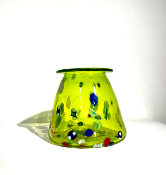 Fritz Glass Confetti Vase - Lime Green/Rainbow