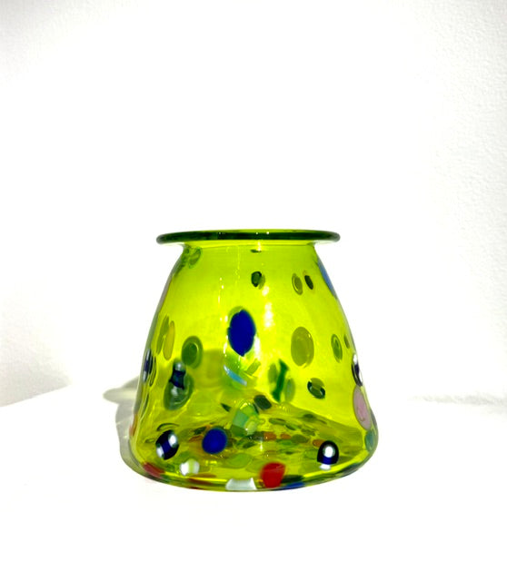 Fritz Glass Confetti Vase - Lime Green/Rainbow