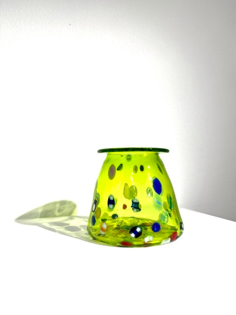 Fritz Glass Confetti Vase - Lime Green/Rainbow