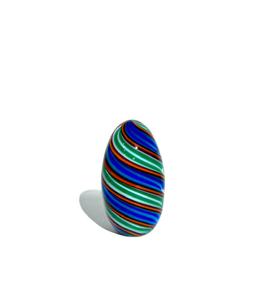 Fritz Glass Egg - Blue, Green, Red and White