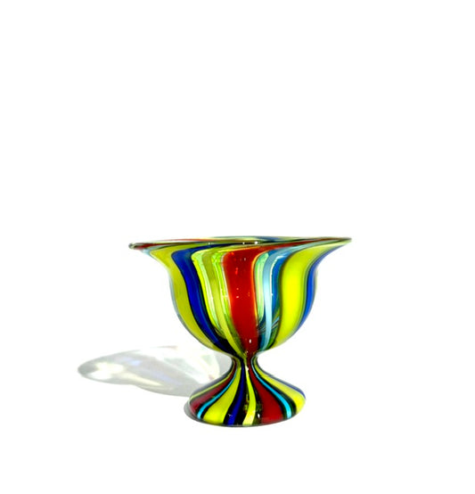 Fritz Glass Footed Salt - Yellow, Cobalt Blue, Teal, Red, and Clear