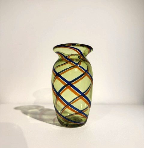 Fritz Glass Mini Vase - Green, Dark Blue, and Orange