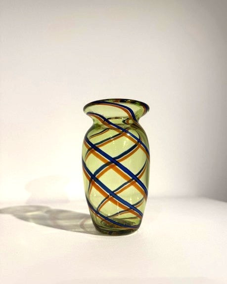 Fritz Glass Mini Vase - Green, Dark Blue, and Orange