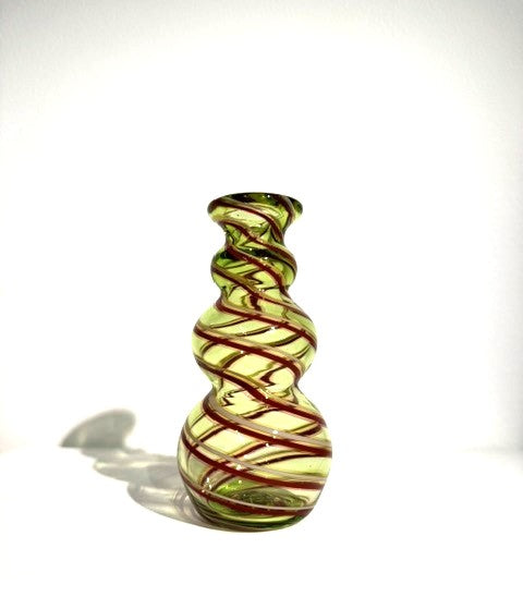 Fritz Glass Mini Vase - Green, White and Red