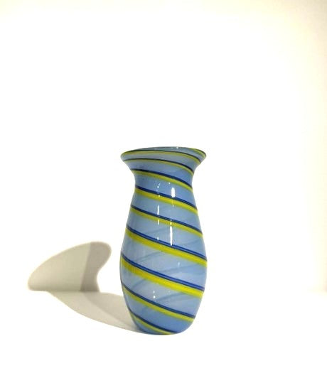 Fritz Glass Mini Vase - Light Blue, Dark Blue and Yellow