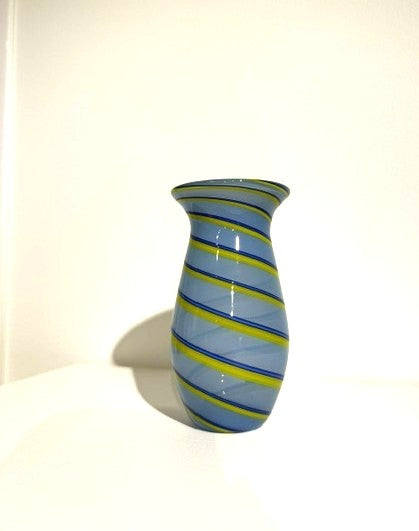 Fritz Glass Mini Vase - Light Blue, Dark Blue and Yellow