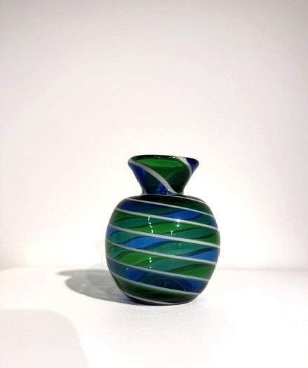 Fritz Glass Mini Vase - Green, Blue, and White