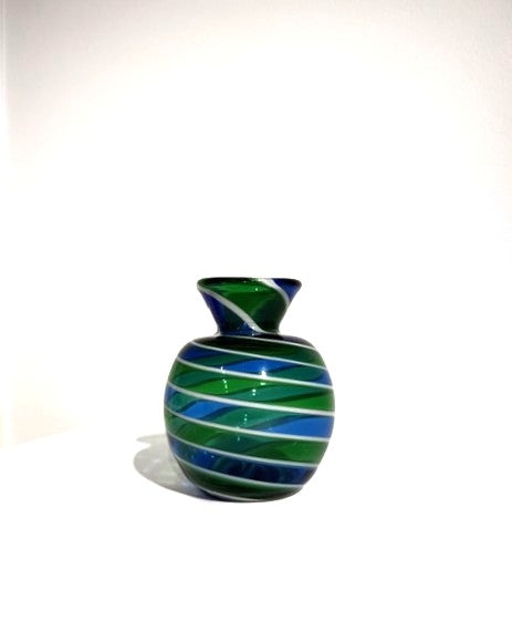 Fritz Glass Mini Vase - Green, Blue, and White