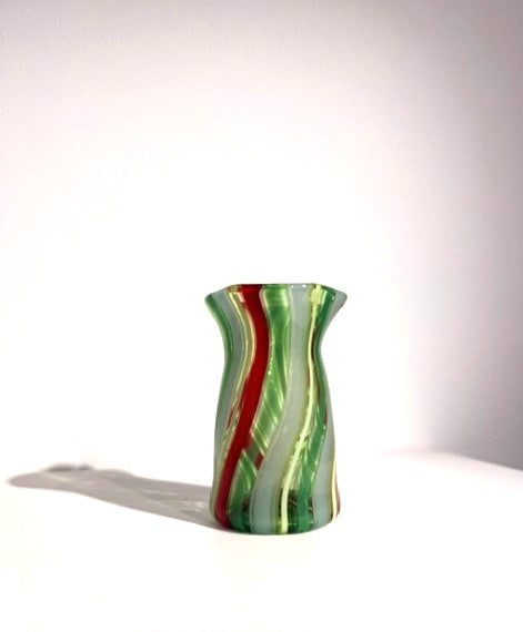 Fritz Glass Mini Vase - Clear, Light Blue, White and Red