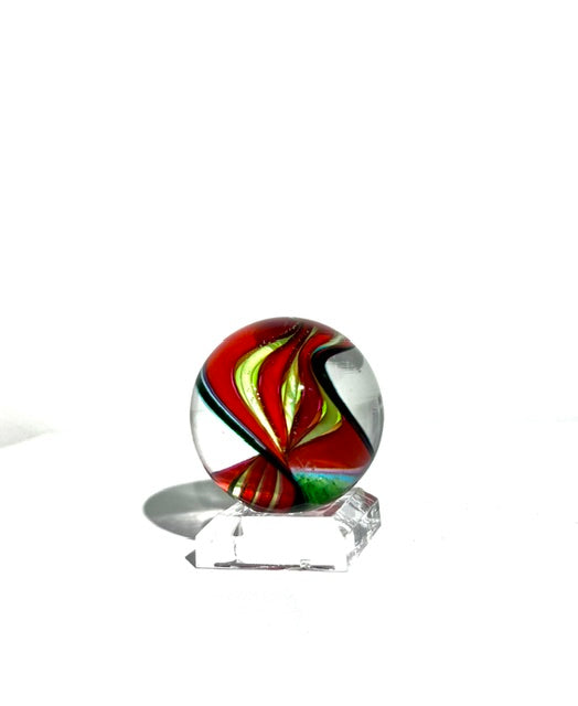 Fritz Glass Regular Stock Marble - Yellow, Red and Dark Blue