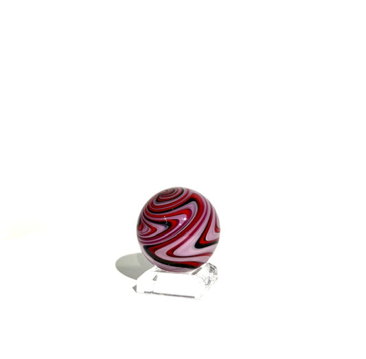 Fritz Glass Regular Stock Marble - Light Pink, Black, and Red