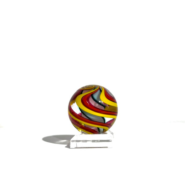 Fritz Glass Regular Stock Marble - Yellow, Red, Light Pink, Black and White