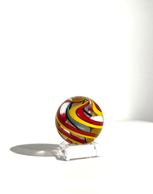 Fritz Glass Regular Stock Marble - Yellow, Red, Light Pink, Black and White