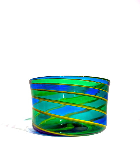 Fritz Glass Regular Salt - Dark Blue, Teal, Green and Yellow