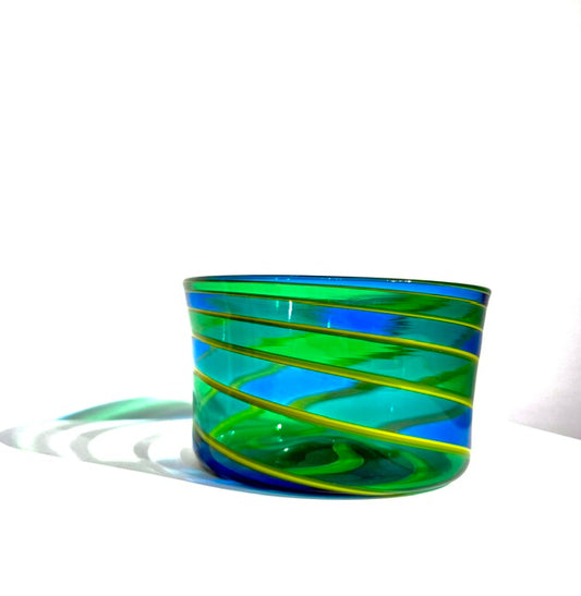 Fritz Glass Regular Salt - Dark Blue, Teal, Green and Yellow