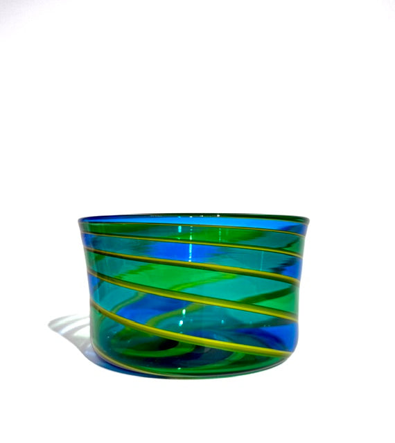 Fritz Glass Regular Salt - Dark Blue, Teal, Green and Yellow