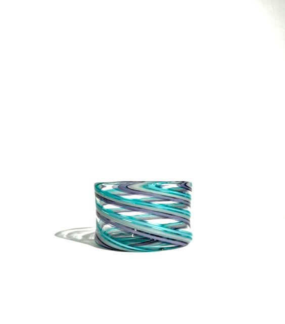 Fritz Glass Regular Salt - Clear, Teal, White and Purple