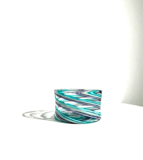 Fritz Glass Regular Salt - Clear, Teal, White and Purple