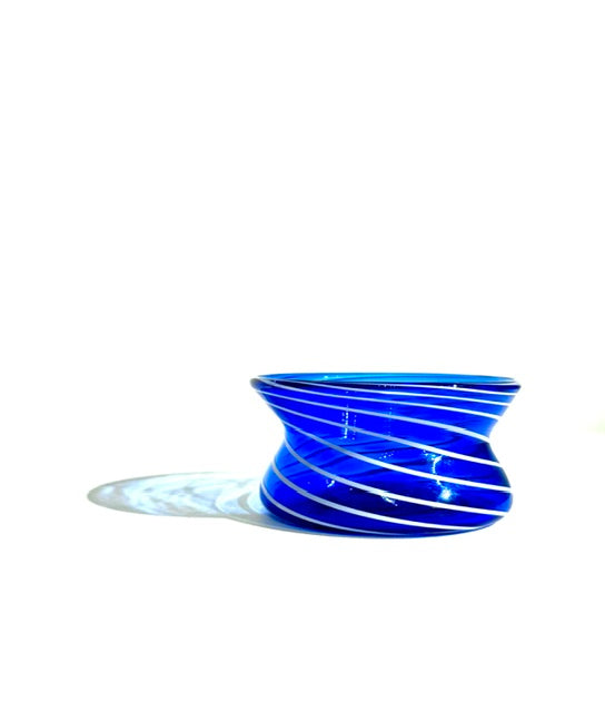 Fritz Glass Regular Salt - Cobalt Blue and White